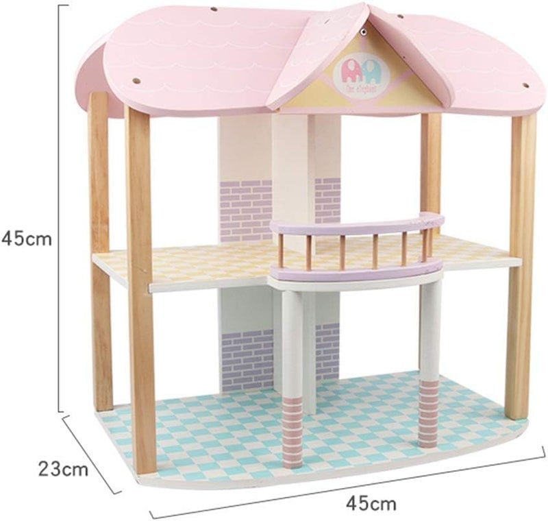 Knick Knack Wooden Doll House Playset with Furniture for Kids (Sweet Pink) - Image 3